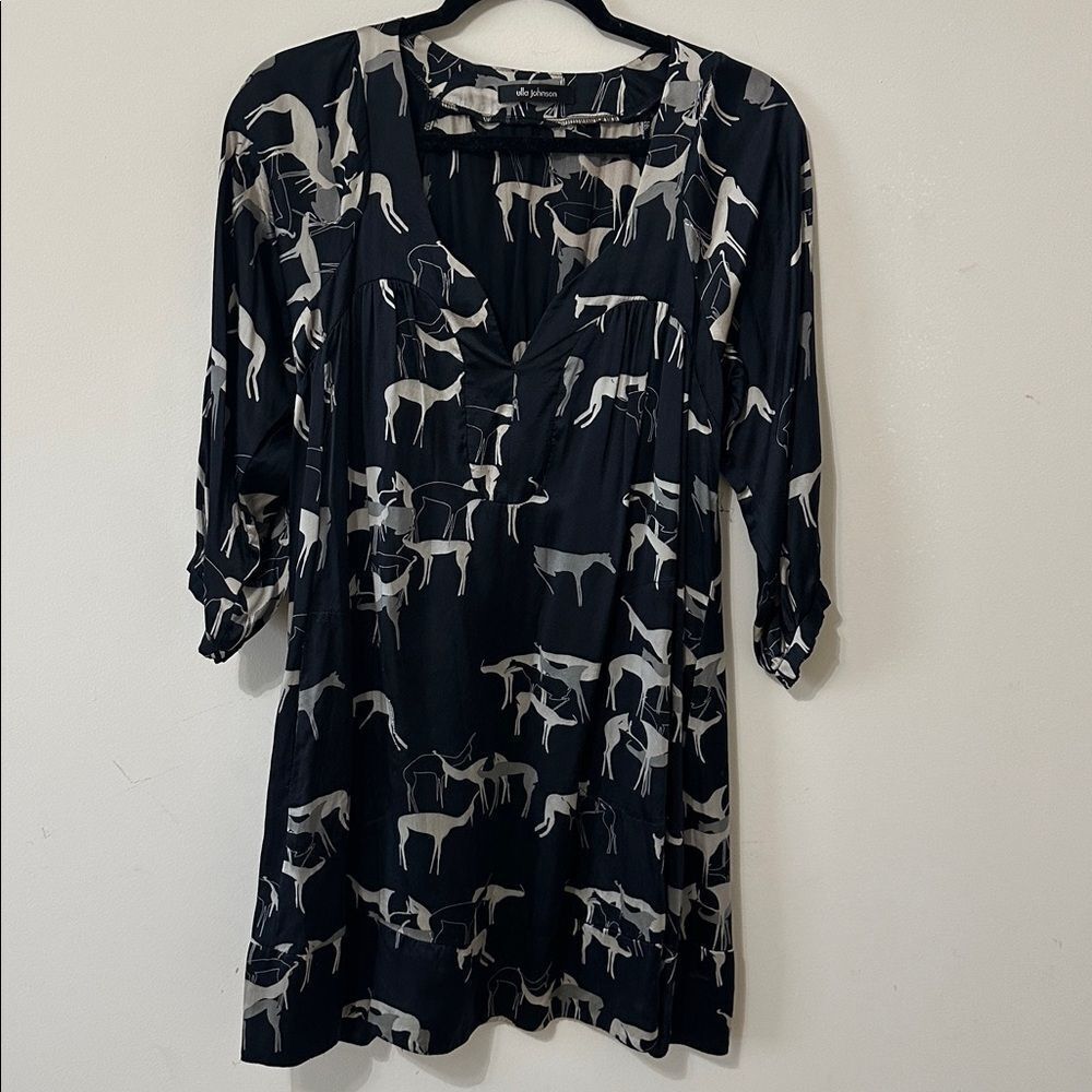Ulla Johnson Western Printed Silk Tunic Dress